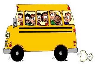 clipart of school bus loaded with happy children 