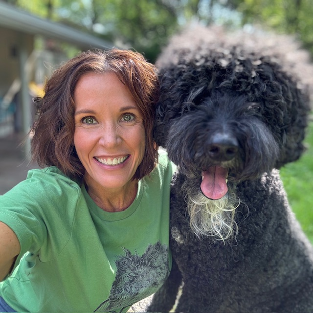 Counselor Jennifer Cullen and Baxter the dog