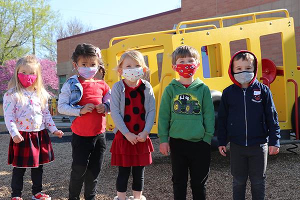 group of young children on playground