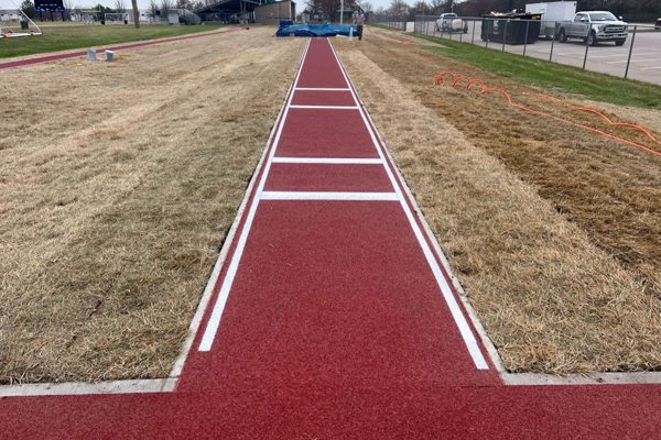 new long jump runway at athletic complex