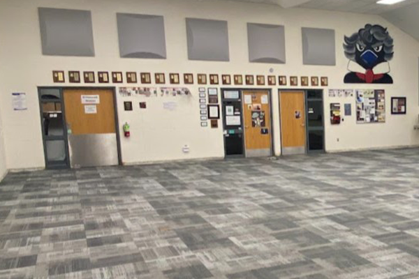 new carpet installed in classroom