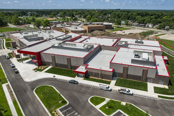 aerial photo of the new middle school campus