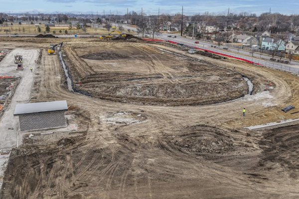 grading of the new track and football field for middle school